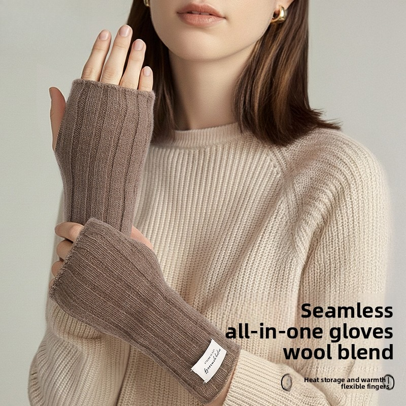 Wool Glove Lined - Luvas de inverno sem dedos, de