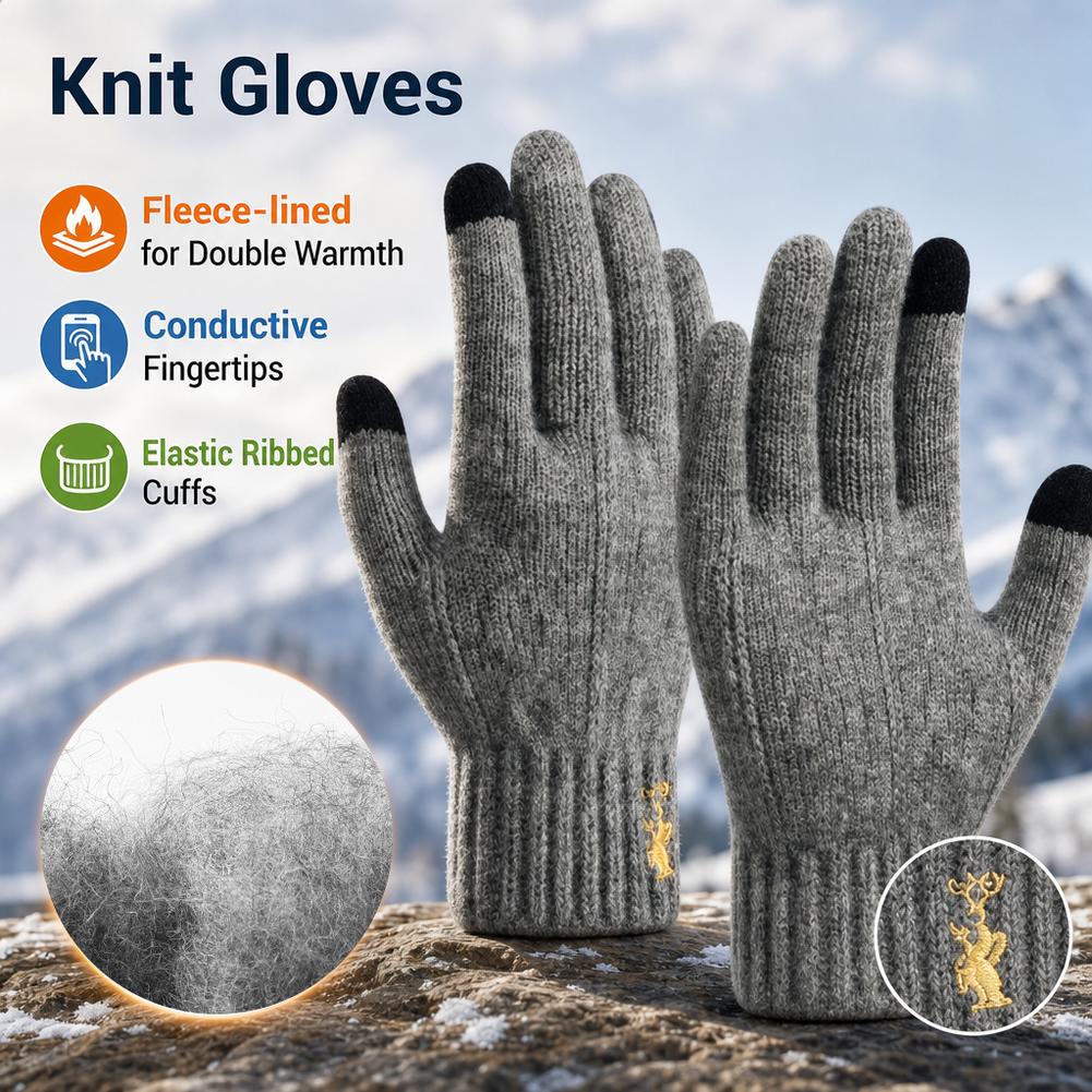 Luvas de inverno de malha, com - Wool Glove Lined avaliação e preço